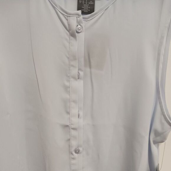 DKNY | Light Blue Sleeveless Blouse Shirt - Picture 2 of 7